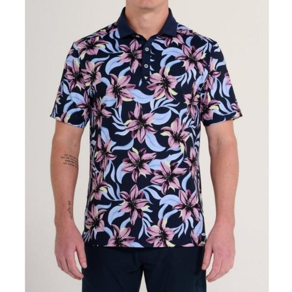 Bad Birdie Men's Hawaiian Print Golf Polo